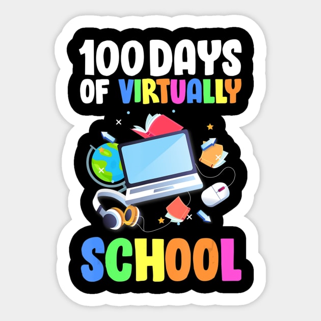 100 Days Of School Virtual Learning Student Quarantine Sticker by Kellers